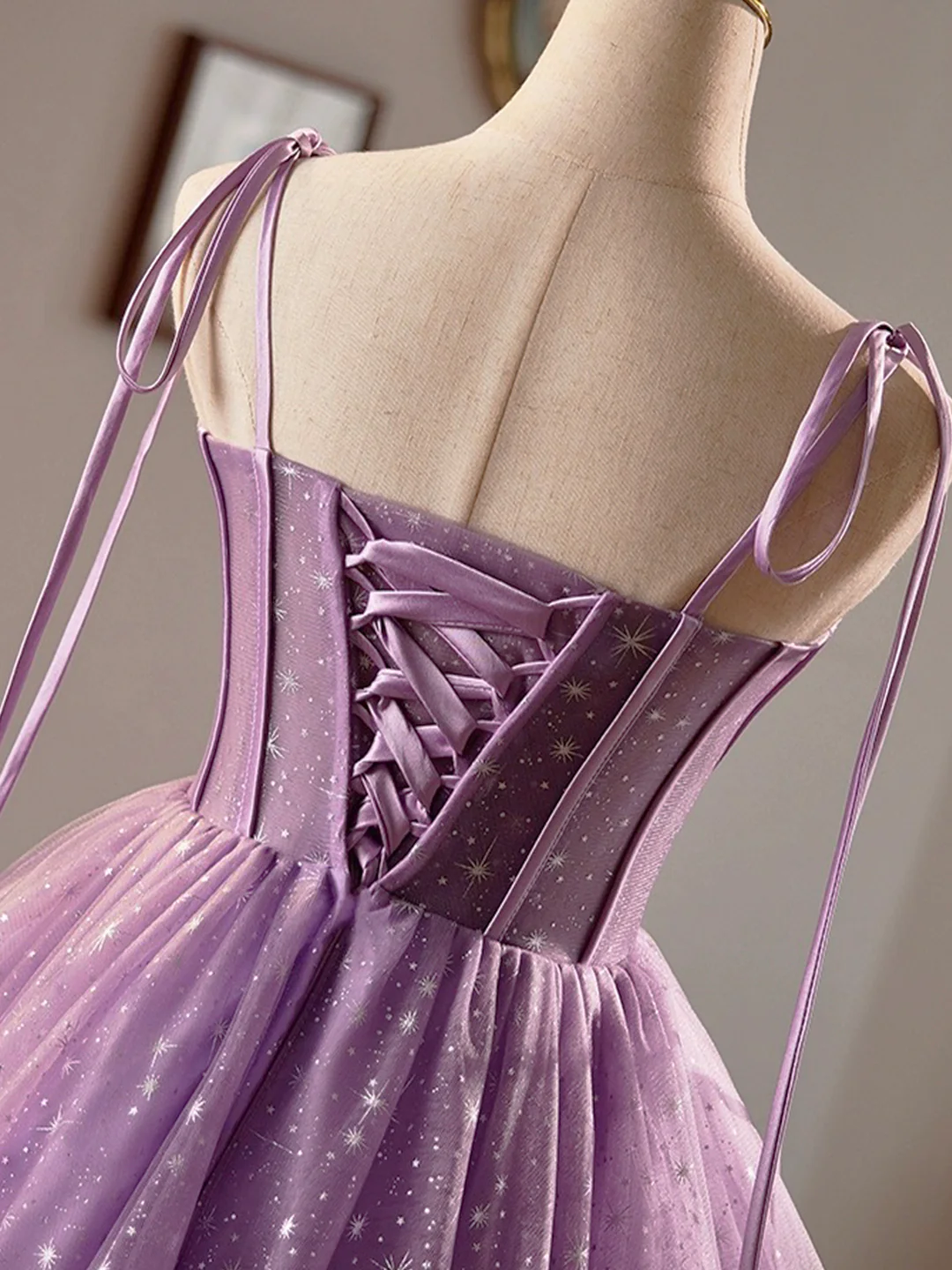Purple Tulle Homecoming Dress Lovely Short Evening Prom Dress DP314