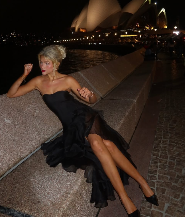 Black A Line Strapless Ruffle Tulle Long Prom Dress Evening Dress with Slit DP1513