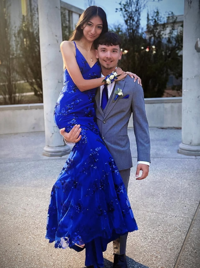 Bright Blue Mermaid Spaghetti Strap Sequin Tulle Satin Prom Dress Evening Dress Date Dress DP3470