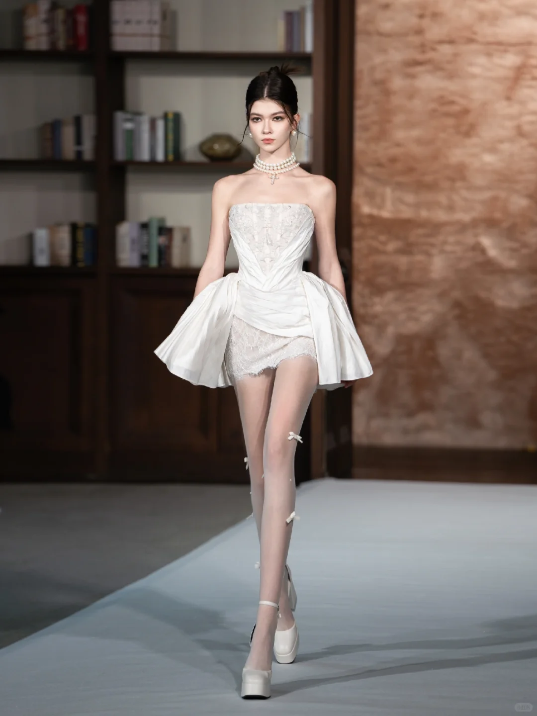 Cute A Line Strapless White Lace Satin Short Homecoming Dress Cocktail Dress DP2842