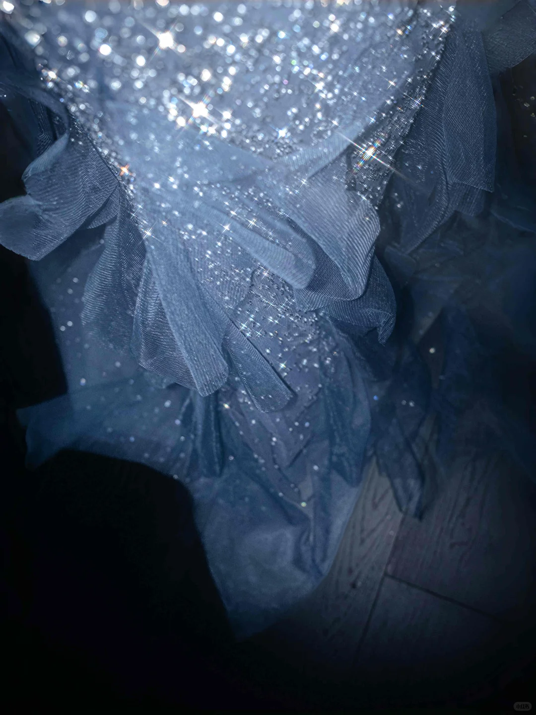 Elegant Mermaid Halter Blue Ruffle Sequin Prom Dress Party Dress DP2687