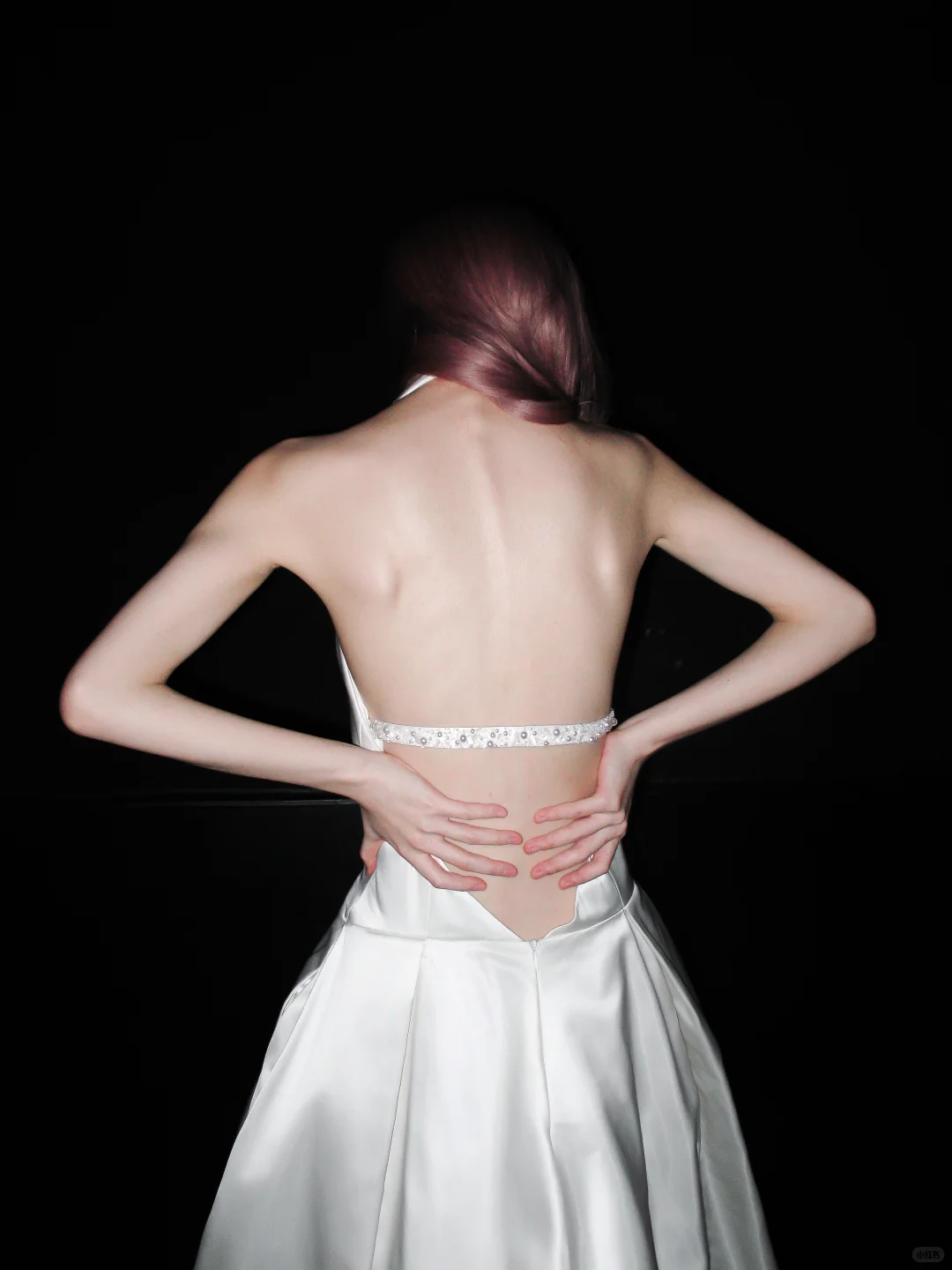 Stunning A Line Halter White Satin Backless Long Wedding Dress DP5201