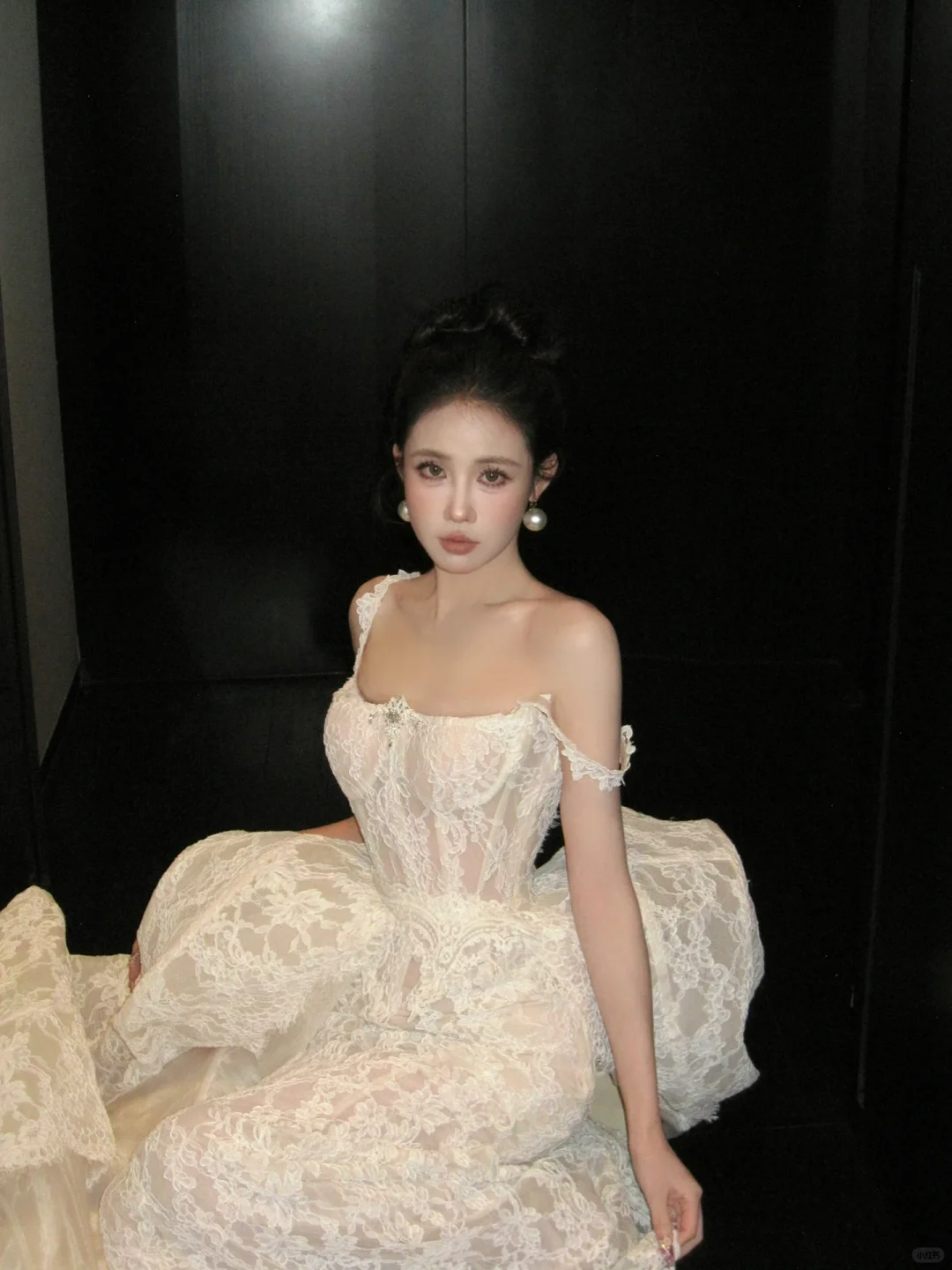 Elegant Mermaid Spaghetti Strap White Lace Prom Dress Party Dress DP2512