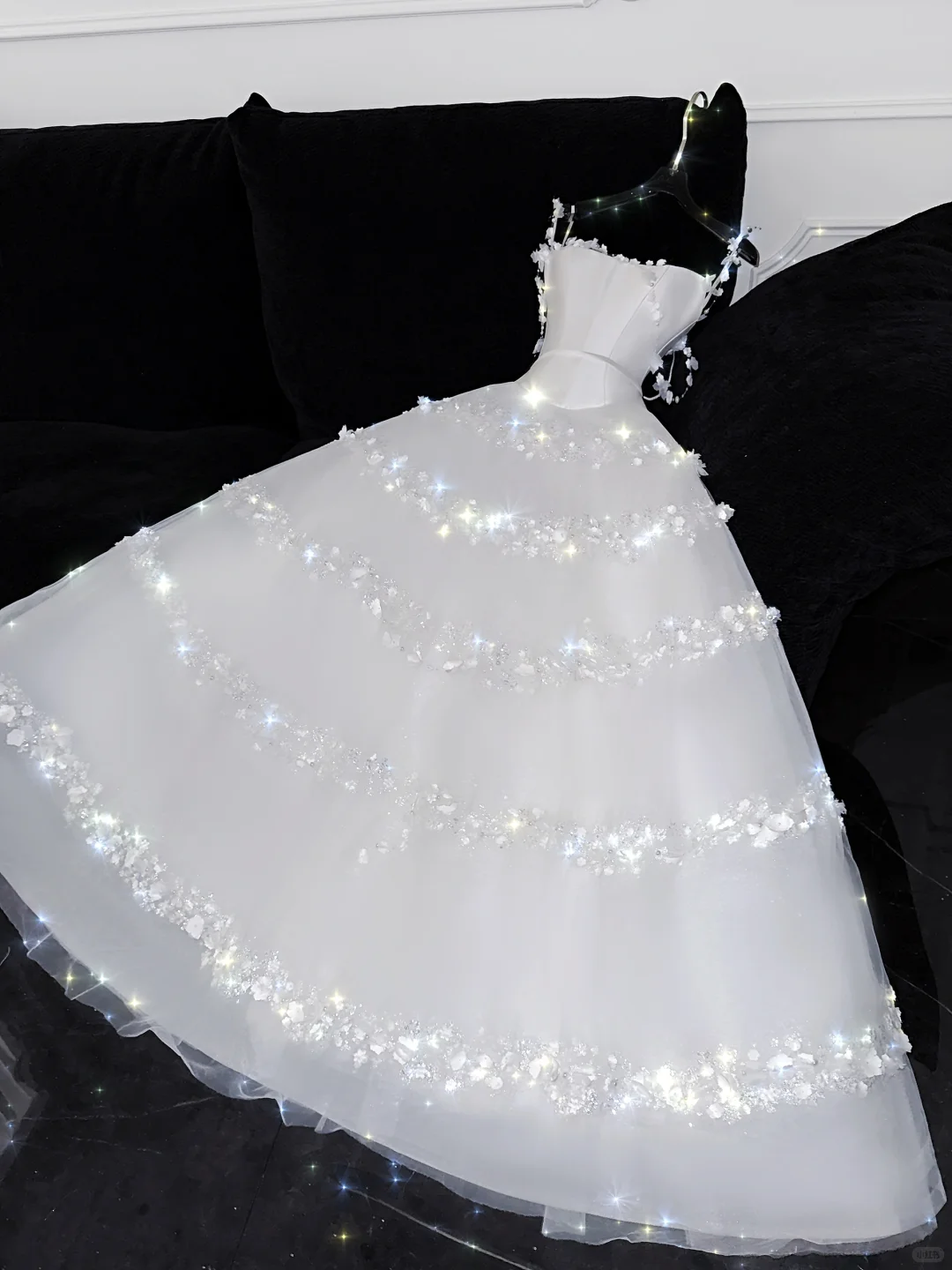Fairy A Line Spaghetti Strap Flower White Satin Tulle Party Dress Prom Dress DP2565