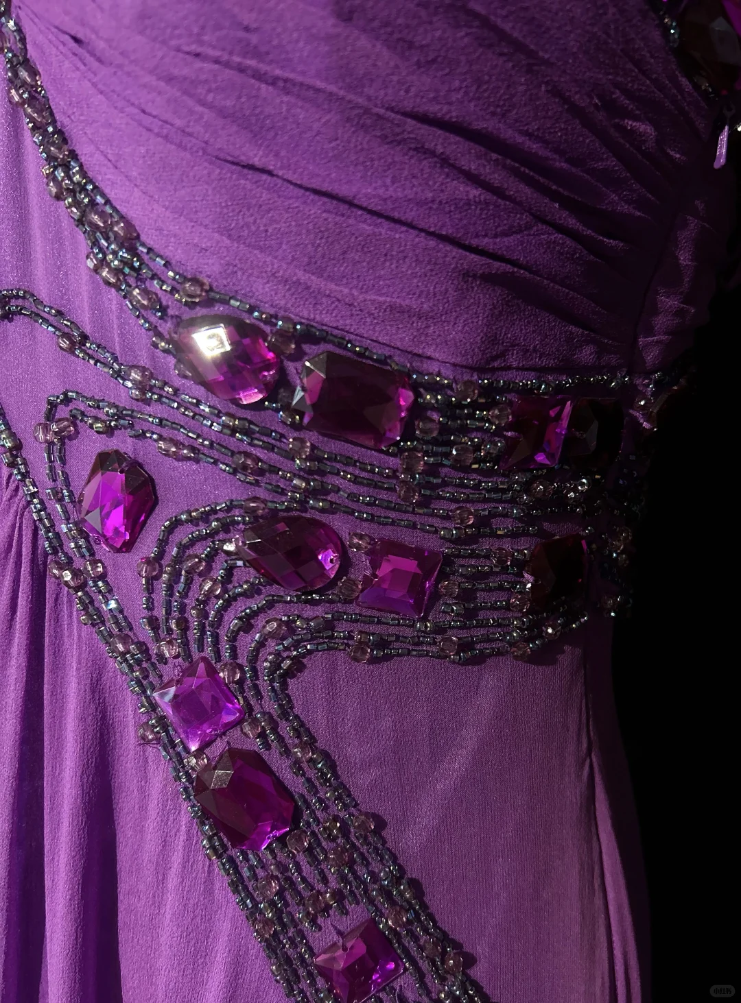 Retro A Line Halter Beaded Purple Chiffon Prom Dress Party Dress DP2772