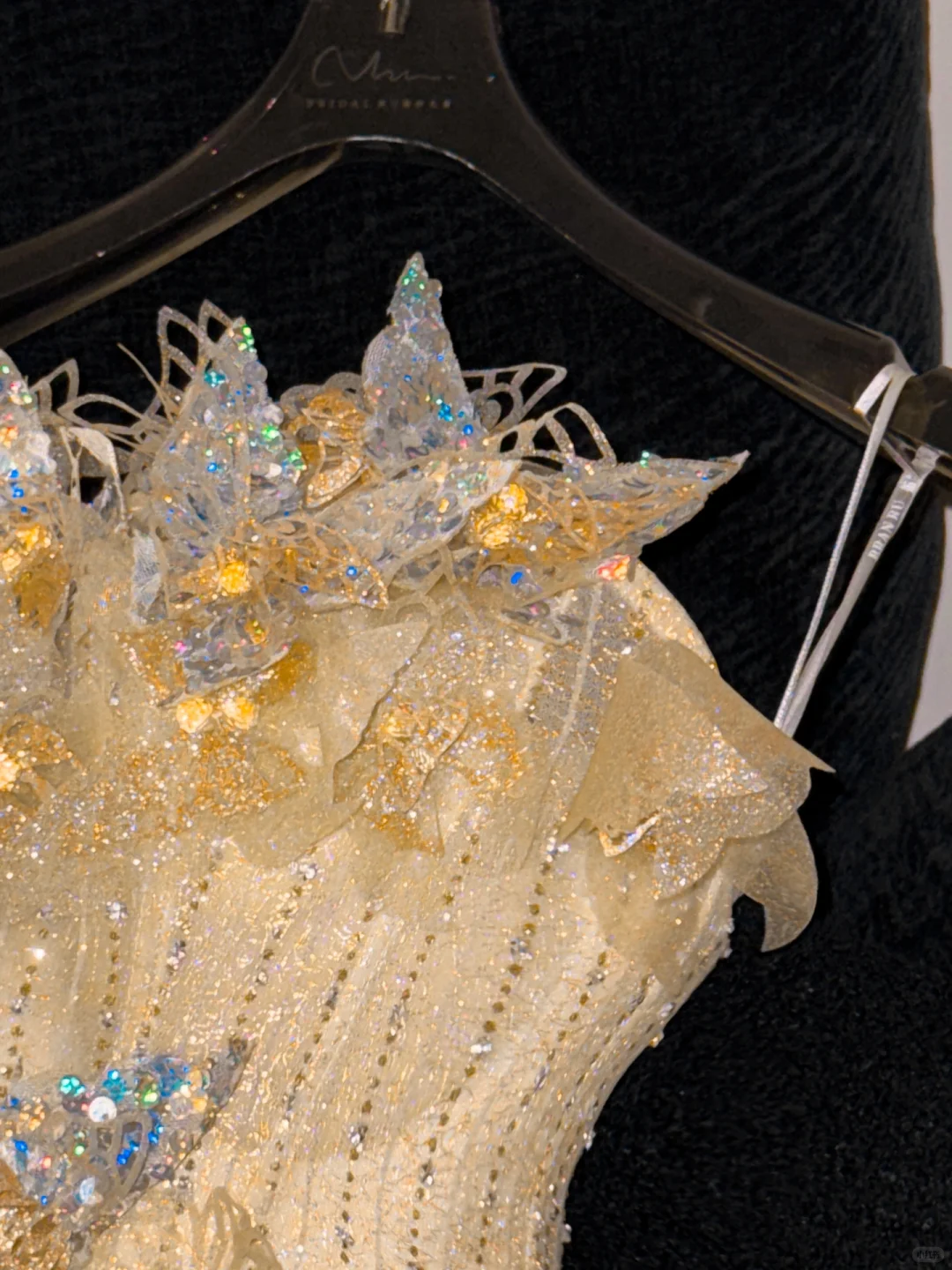 Gorgeous Ball Gown Strapless Golden Butterfly Beaded Sequin Tulle Prom Dress Party Dress DP2560