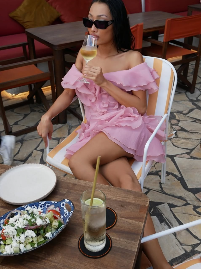 Pink Flowy Layered Chiffon Short Homecoming Dress Cocktail Dress DP3074