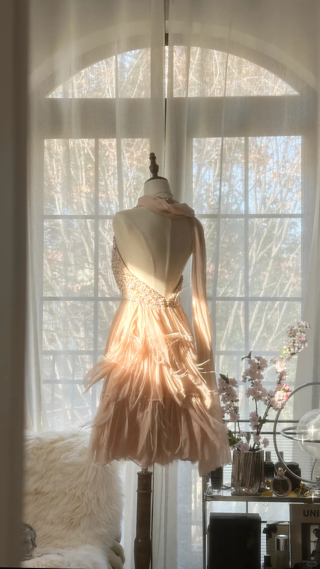 Gorgeous A Line Halter Beaded Chiffon Short Homecoming Dress Cocktail Dress DP2476