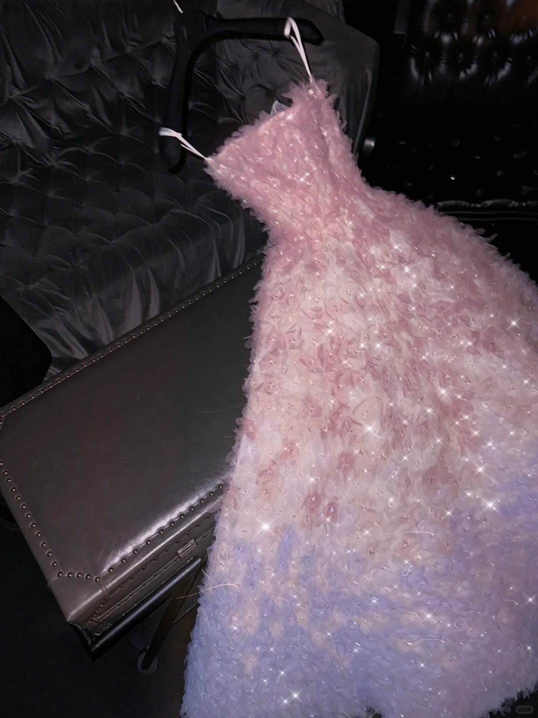 Purple Pink Ombre A Line Strapless 3D Flower Tulle Long Prom Dress Graduation Prom Dress DP1969
