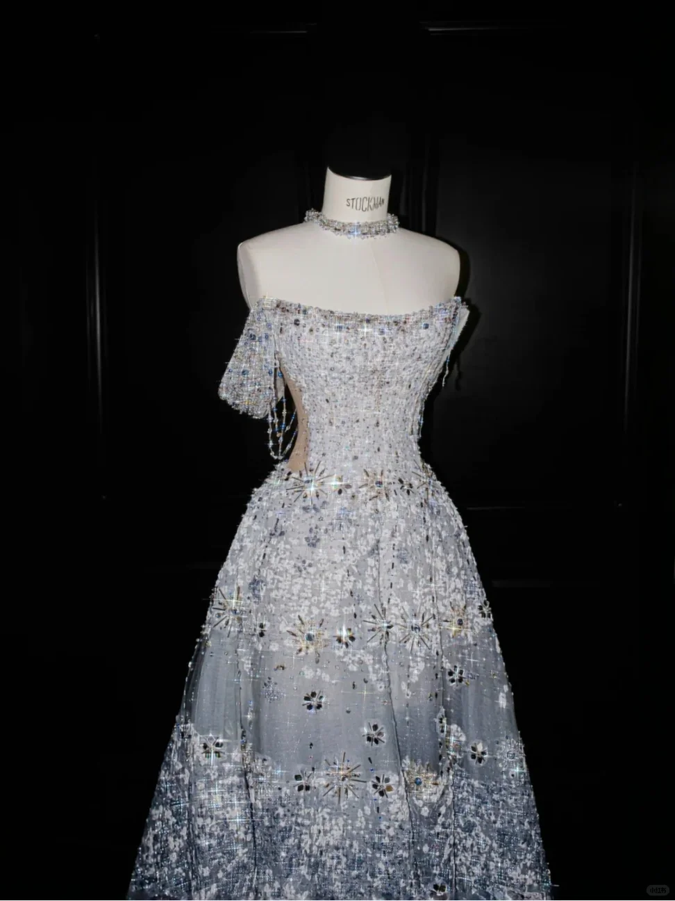 Shiny A Line Off the Shoulder Sequin Rhinestone Tulle Prom Dress Party Dress DP2684