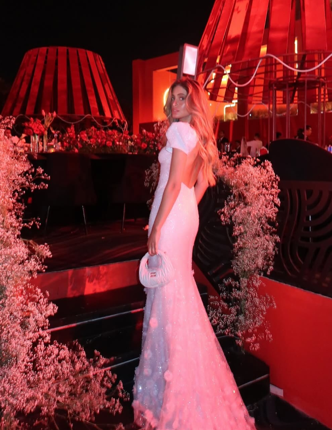 Romantic Pink Flower Beaded Sequin Puff Tulle Long Prom Dress Party Dress Date Dress DP2989