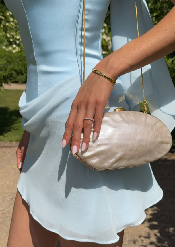 Baby Blue A Line Halter Satin Chiffon Backless Short Homecoming Dress Outfits DP6156