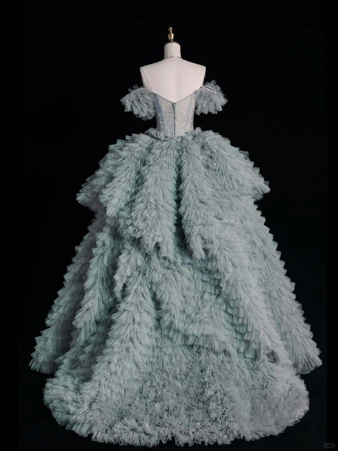 Green Ball Gown Off the Shoulder Lace Beaded Tulle Long Prom Dress Graduation Prom Dress DP2268