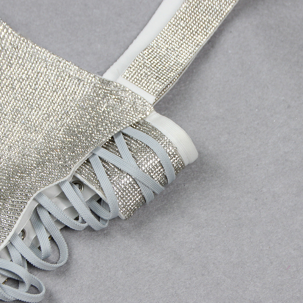 Sparkly Sheath Straps Silver Rhinestone Satin Short Homecoming Dress Birthday Dress DP1541