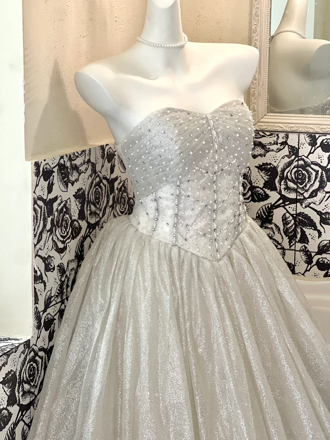 Shiny Silver Sequin A Line Sweetheart Neck Beaded Long Prom Dress Formal Dress DP3330