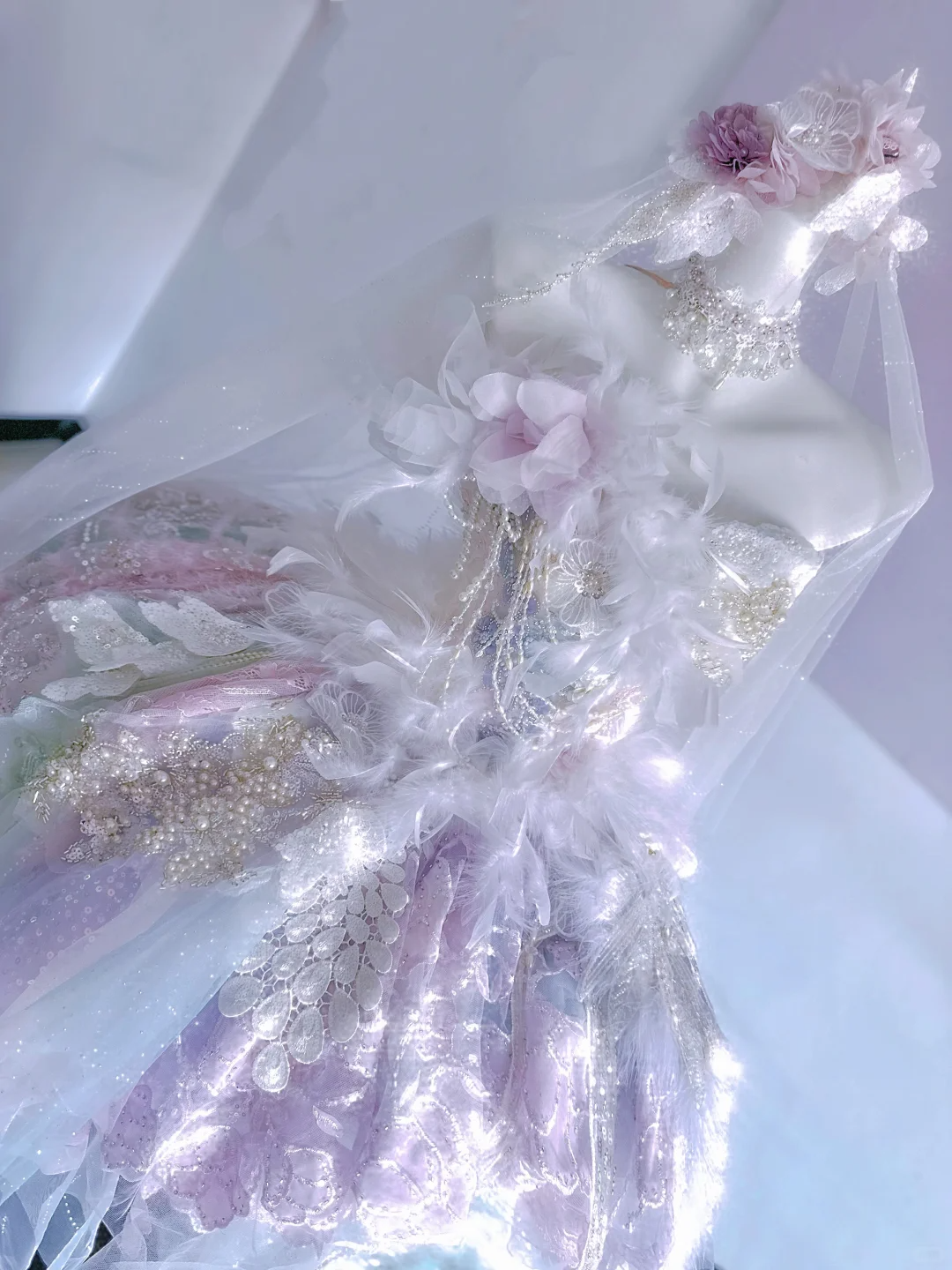 Multi-color Ball Gown Strapless Floral Sequin Tulle Prom Dress 16th Birthday Dress DP3793