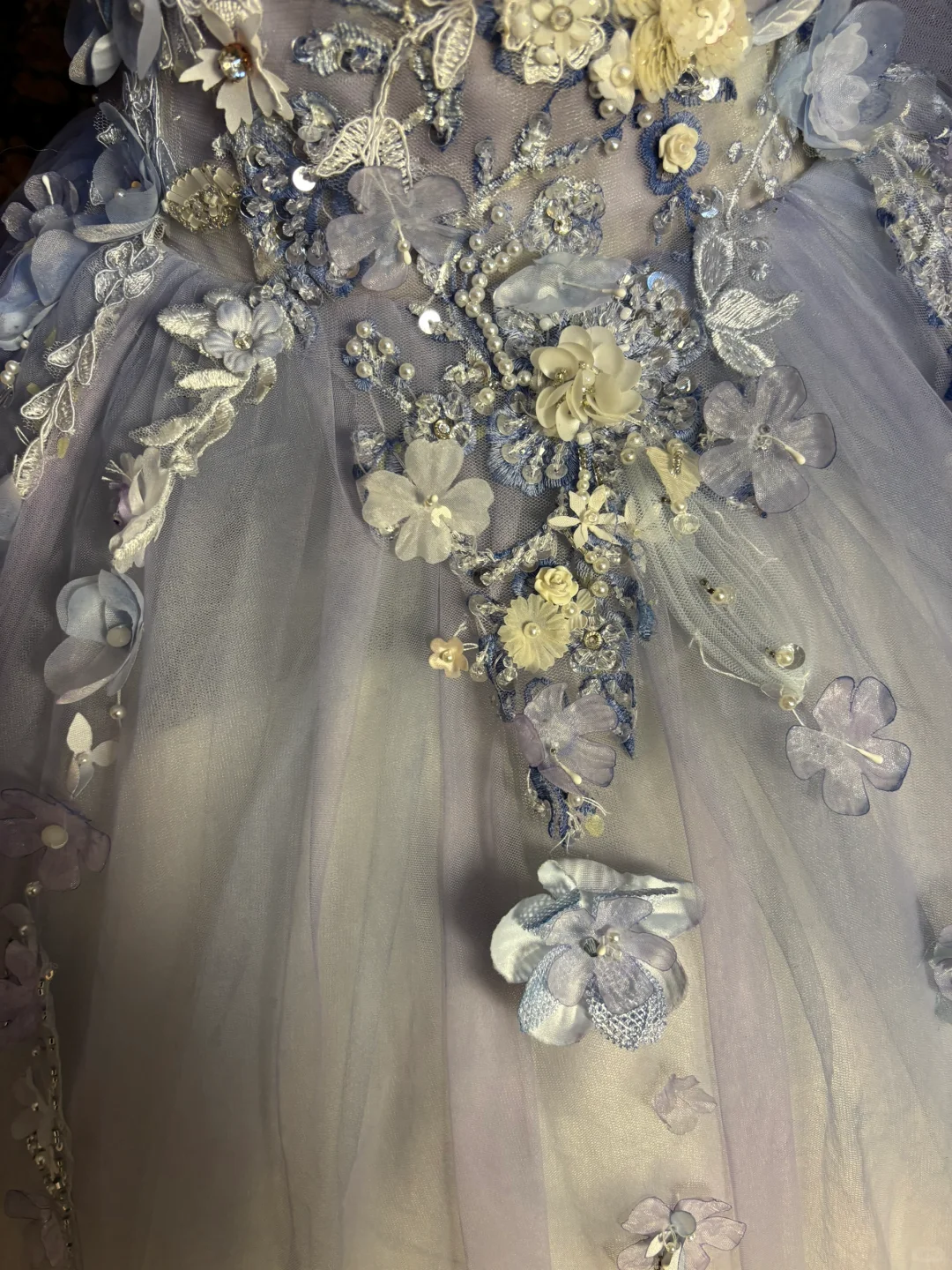 Vintage Lilac Ombre Ball Gown Long Sleeve Appliques Tulle Prom Dress Sweet 16 Dress DP5659