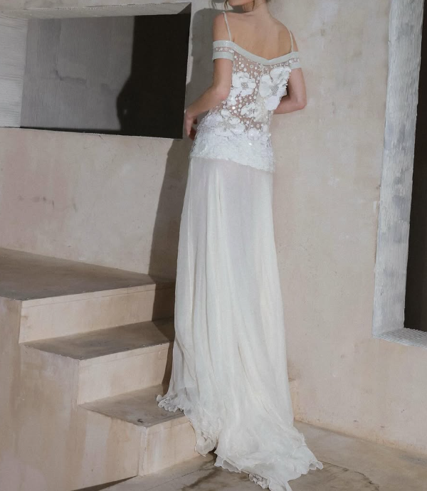 Stunning A Line Appliques Tiered Chiffon Long Prom Dress Graduation Prom Dress DP2205