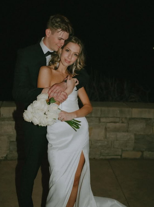 Classic Mermaid Strapless White Satin Long Train Slit Wedding Dress DP6074