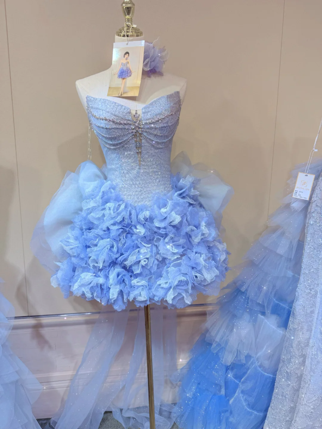 Gorgeous A Line Strapless Rhinestone Sequin Tulle Short Homecoming Dress Cocktail Dress DP2641