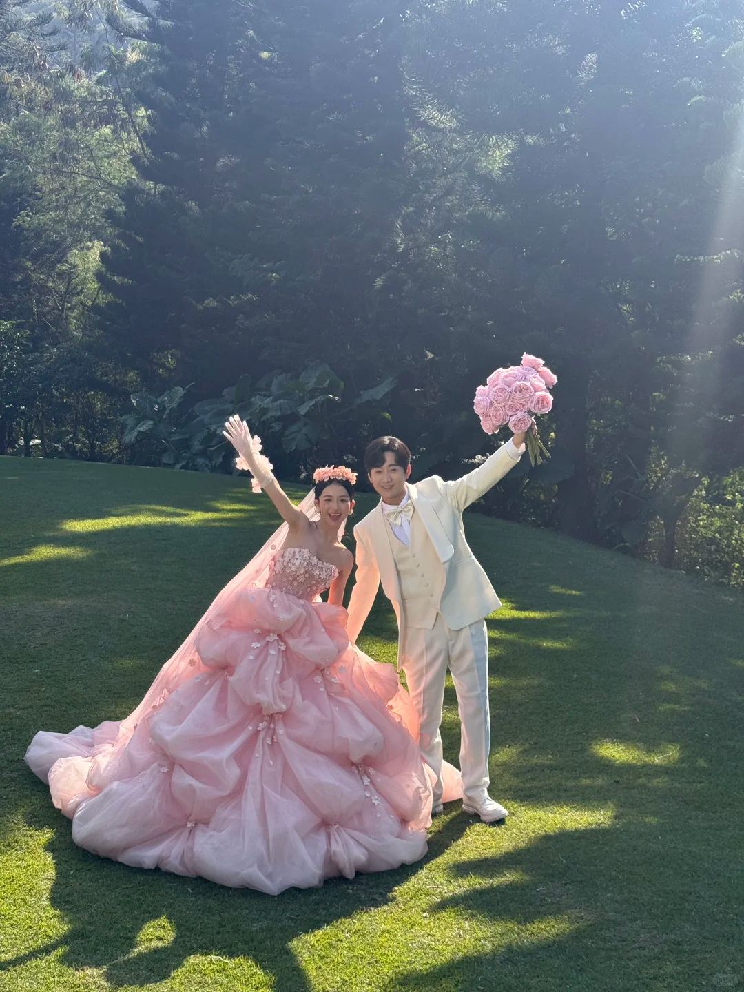 Pink Vintage Ball Gown Strapless Floral Layered Tulle Prom Dress Party Dress DP5010