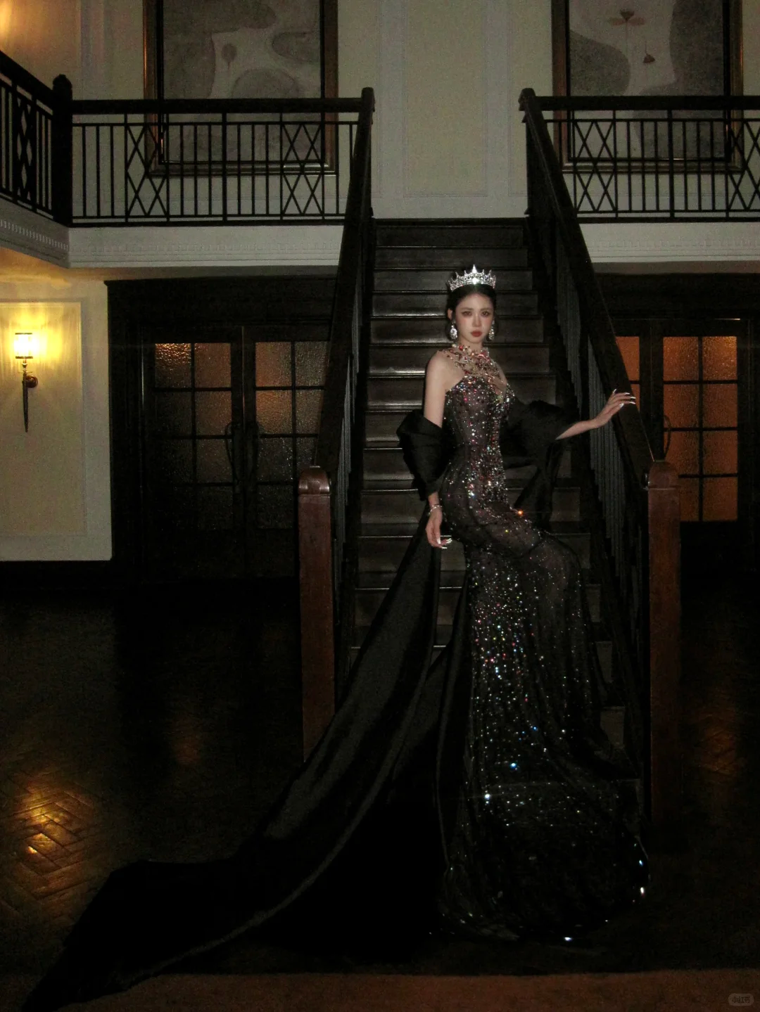 Black Sexy Mermaid Sweetheart Neck Beaded Tulle Prom Dress 16th Birthday Dress DP4248