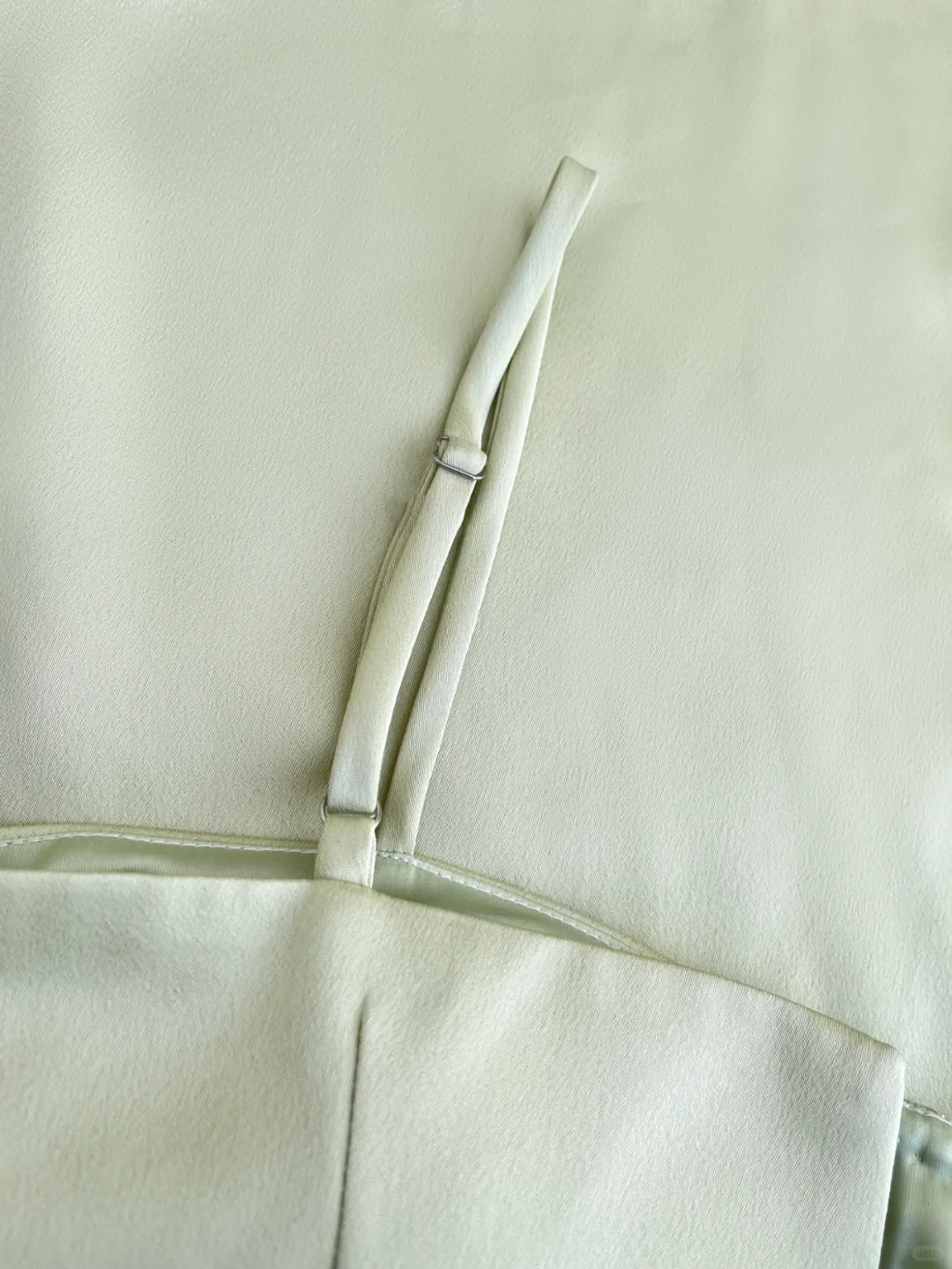 Gentle A Line Spaghetti Strap Light Green Satin Party Dress Evening Dress DP2590