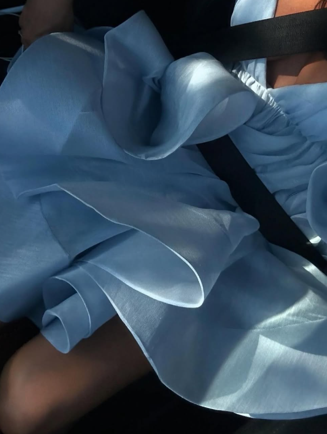 Cute A Line Spaghetti Strap Baby Blue Satin Short Homecoming Dress Birthday Dress DP1850