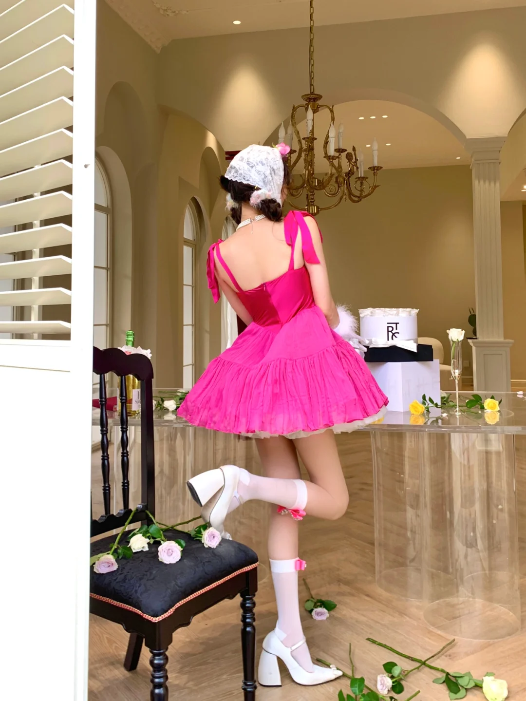 Barbie Pink A Line Spaghetti Strap Satin Tulle Short Homecoming Dress Cocktail Dress DP2526