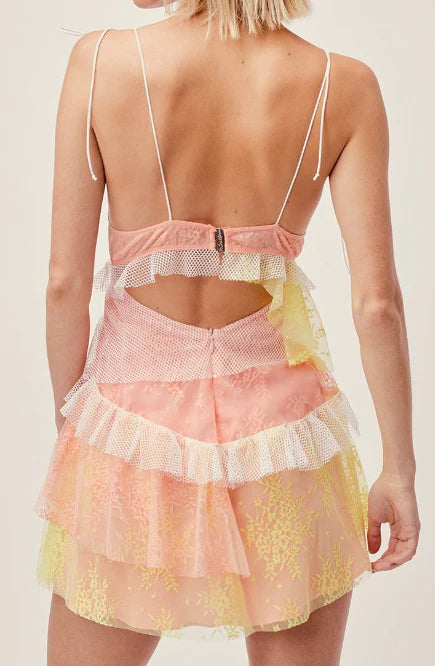 Cute A Line Spaghetti Strap Tiered Tulle Short Homecoming Dress Birthday Dress DP168
