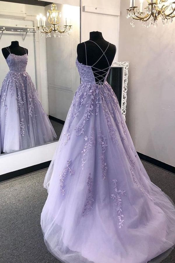 A-line Round Neck Tulle Lace Yellow Prom Dress Formal Dress DP2126