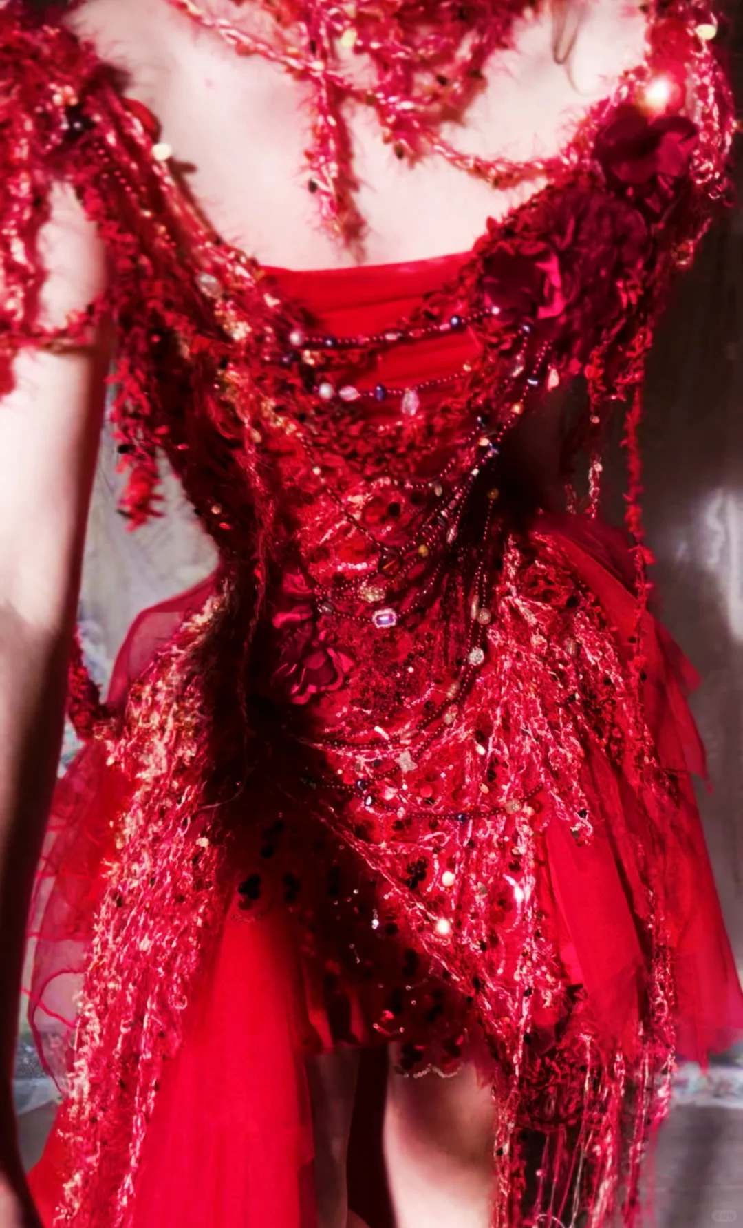 Charming Red Exquisite Floral Sequin Chiffon Short Homecoming Dress Cocktail Dress DP2974