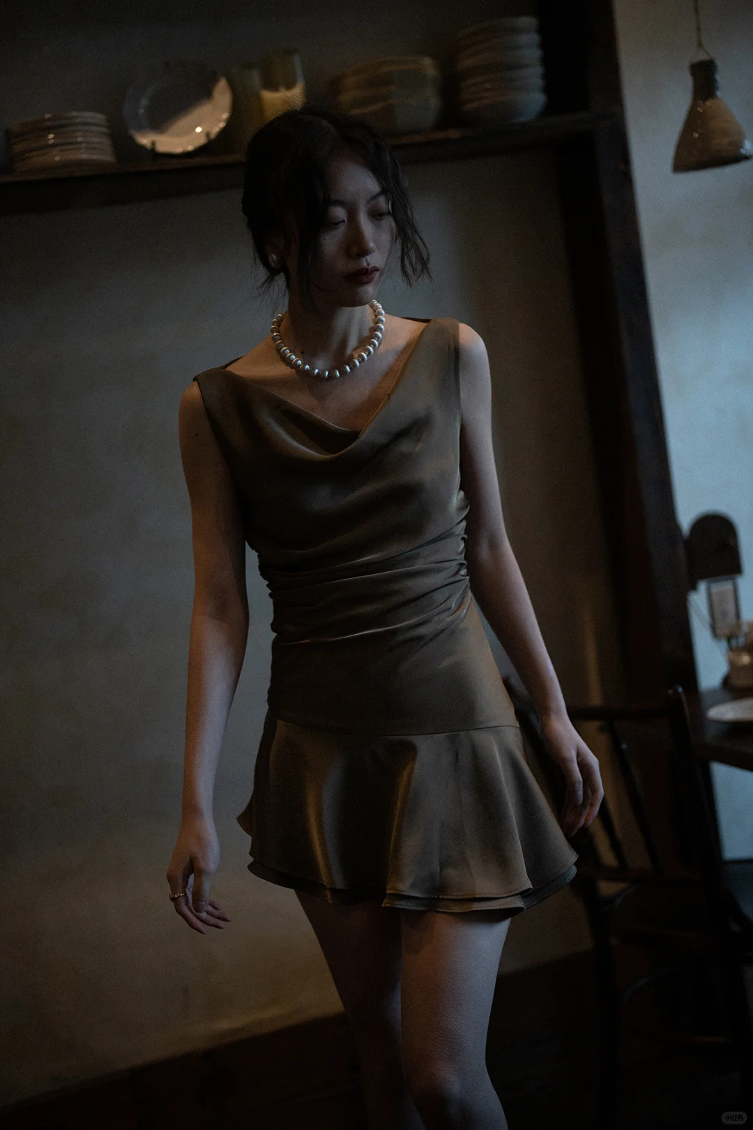 Simple Brown A Line Straps Satin Short Homecoming Dress Outfits DP4535
