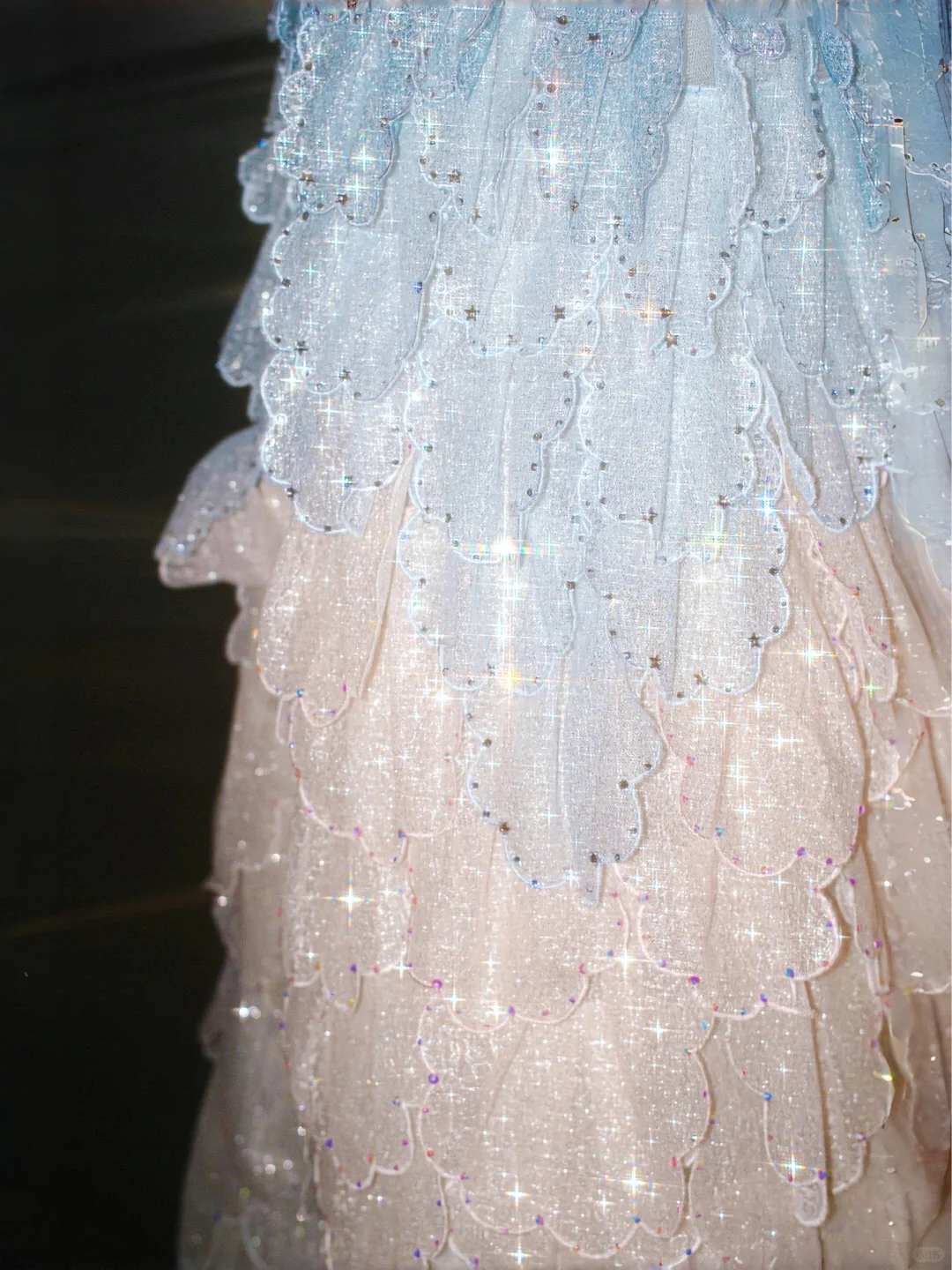 Gorgeous A Line Off the Shoulder Layered Beaded Blue Tulle Prom Dress Evening Dress DP2657