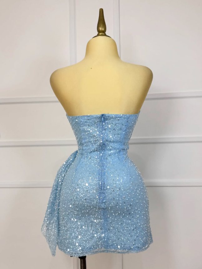 Gorgeous Pink Sequins Short Bodycon Dress Homecoming Dress DP562