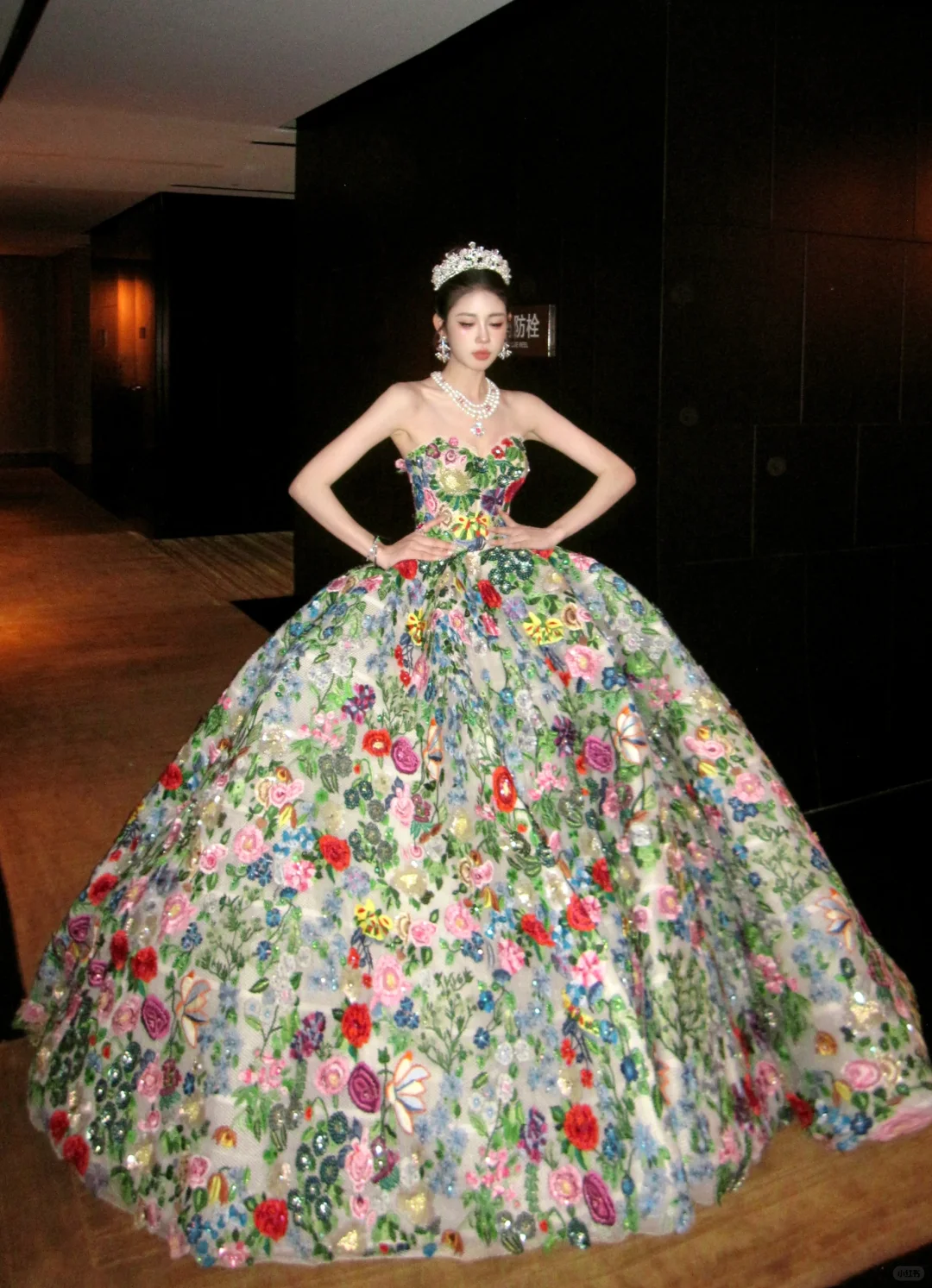 Elegant Ball Gown Sweetheart Neck Embroidery Flower Tulle Long Party Dress Prom Dress DP2528