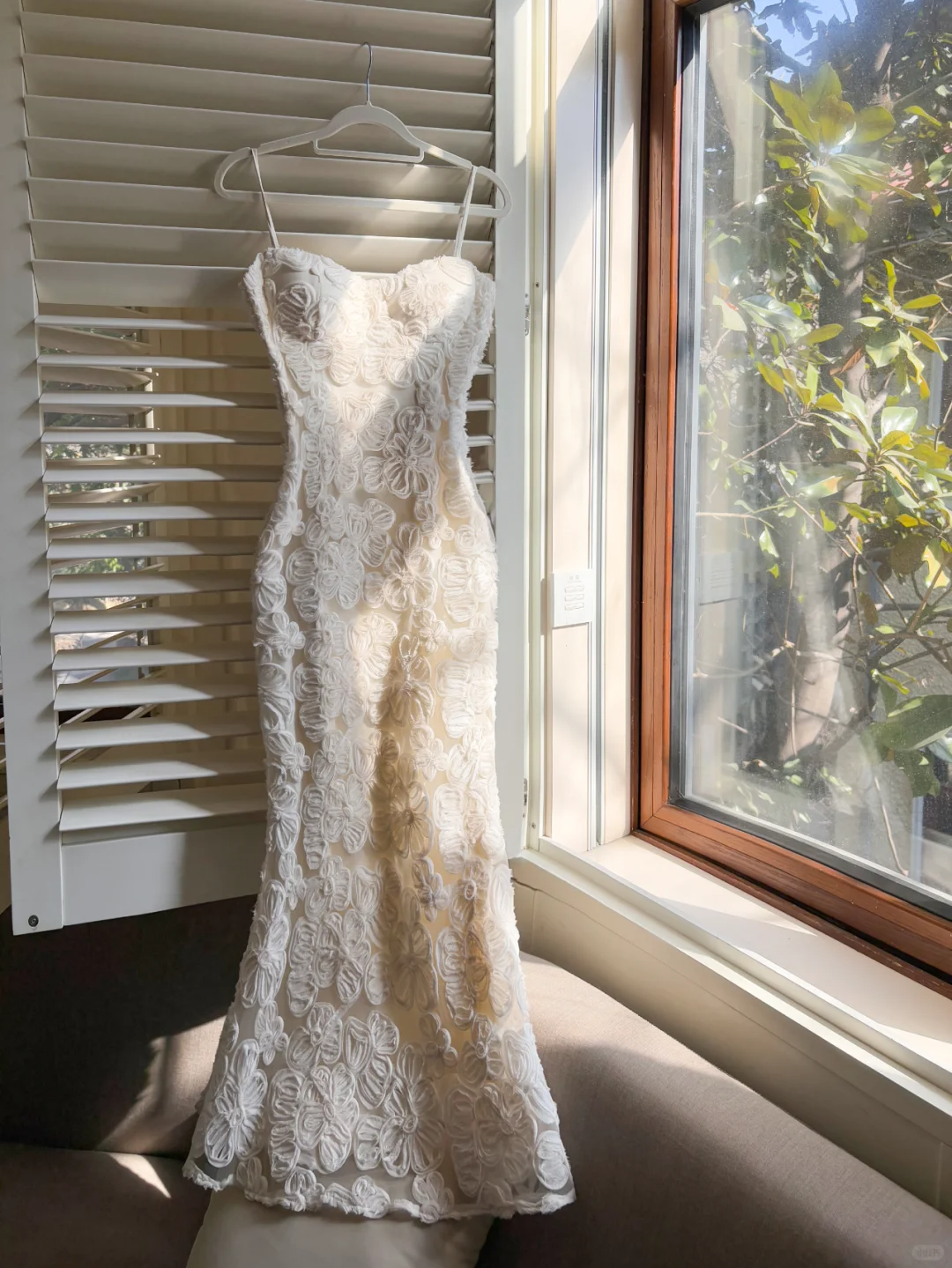 Elegant Mermaid Spaghetti Strap Ivory Flower Tulle Party Dress Cocktail Dress DP2650