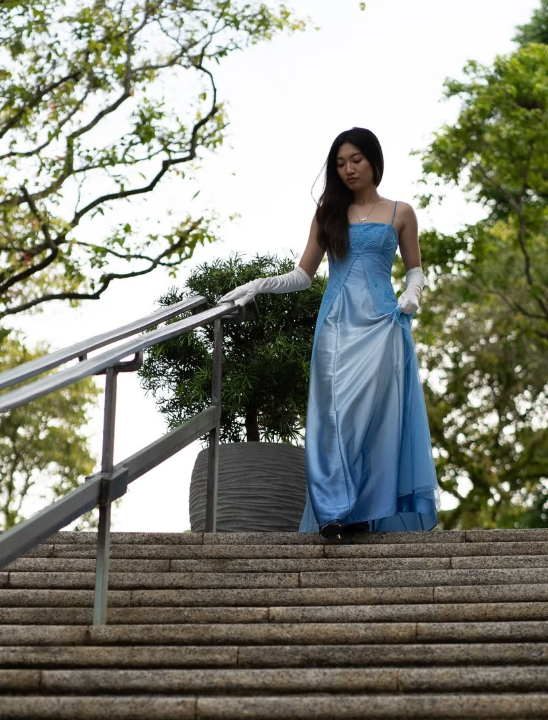 Elegant A Line Spaghetti Strap Beaded Blue Ombre Tulle Satin Prom Dress Evening Dress DP2232