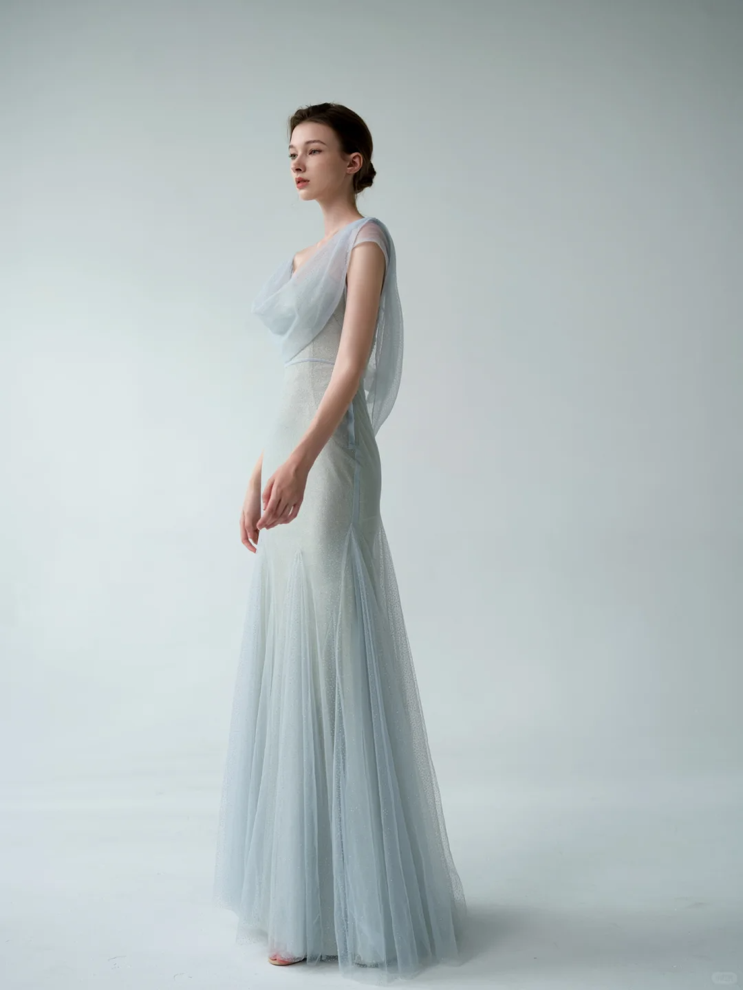 Unique Two Piece Mermaid Straps Tulle Sequin Party Dress Prom Dress Formal Gown DP3724