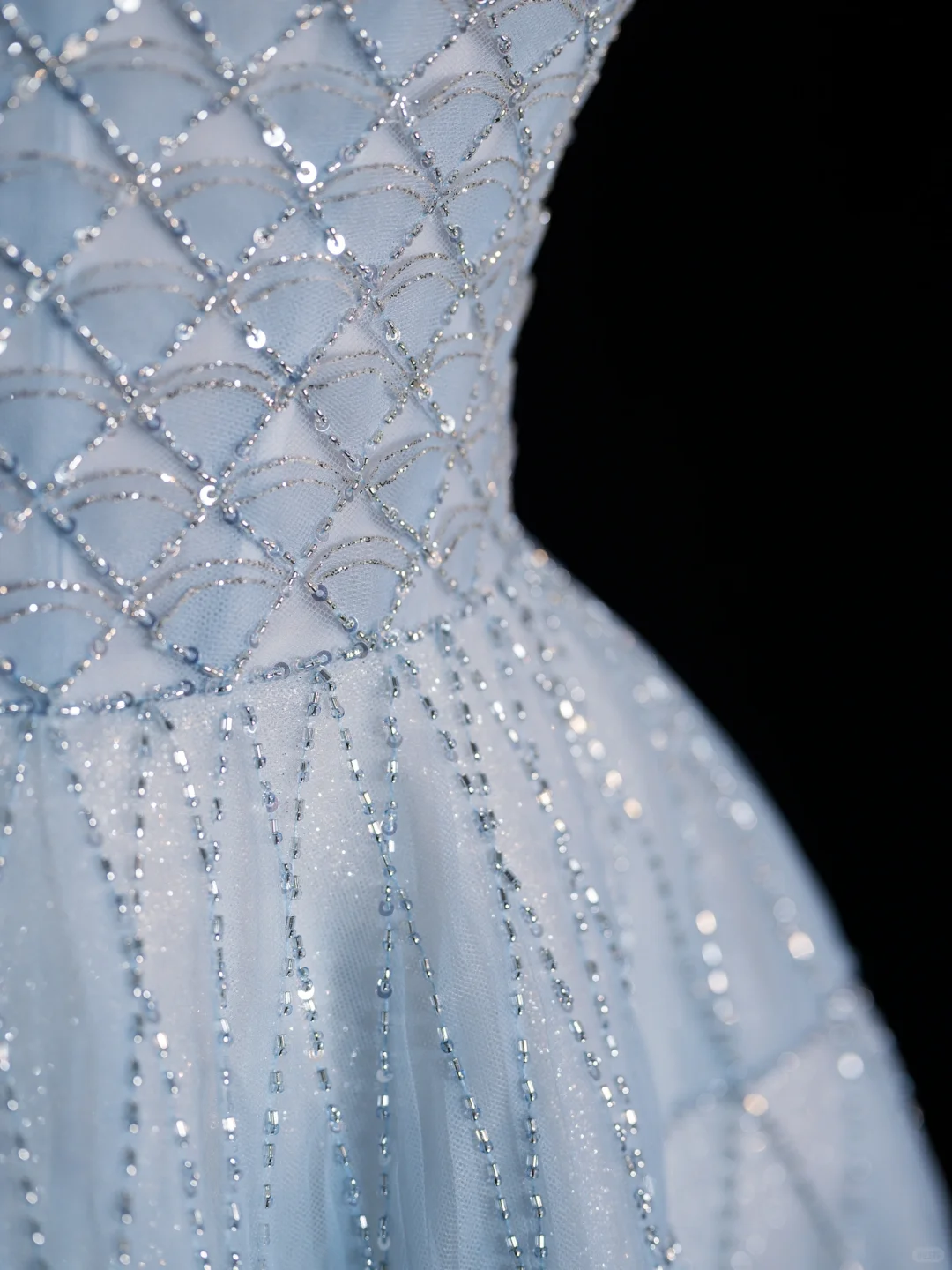 Gentle A Line Strapless Tiered Baby Blue Tulle Prom Dress Graduation Prom Dress DP2192