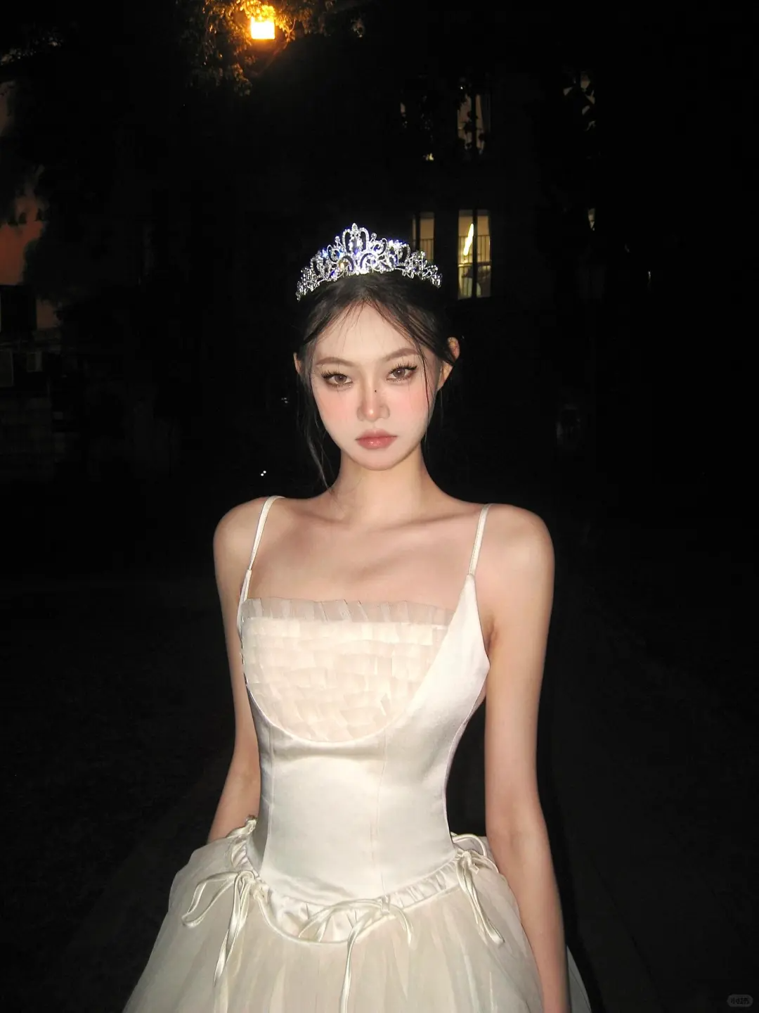 Princess A Line Spaghetti Strap Ivory Tulle Satin Mini Homecoming Dress Birthday Dress DP2611