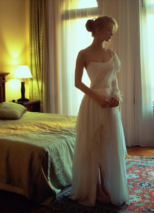 White A Line One Shoulder Flowy Chiffon Long Prom Dress Evening Dress DP4267