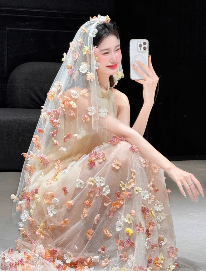 Cute Pink A Line Halter Floral Pink Tulle Prom Dress 16th Birthday Dress DP4250