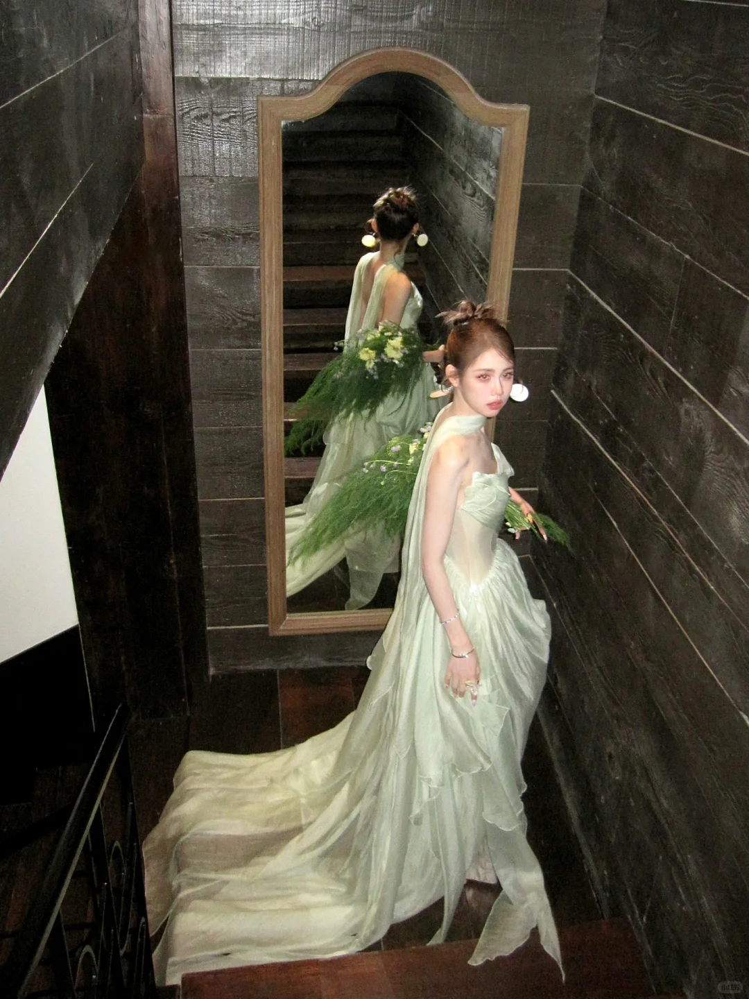 New A Line Strapless Green Chiffon Long Sweep Party Dress Prom Dress DP2508