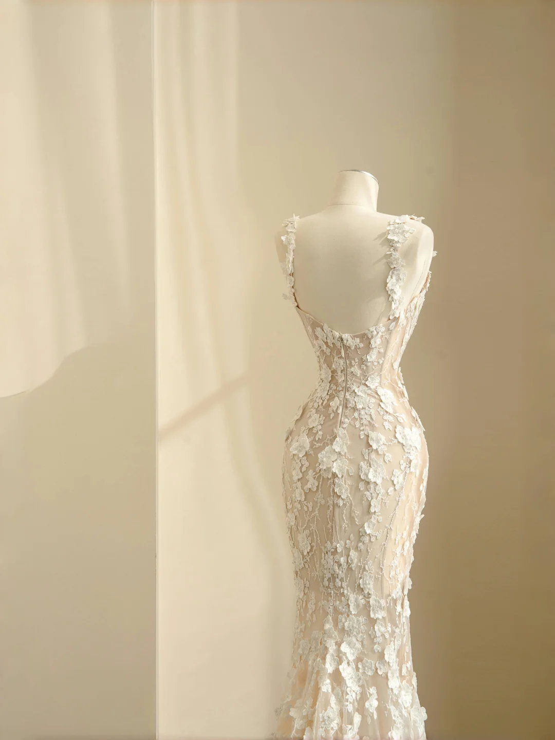 Romantic Mermaid Spaghetti Straps Appliques White Tulle Prom Dress Graduation Prom Dress DP2105