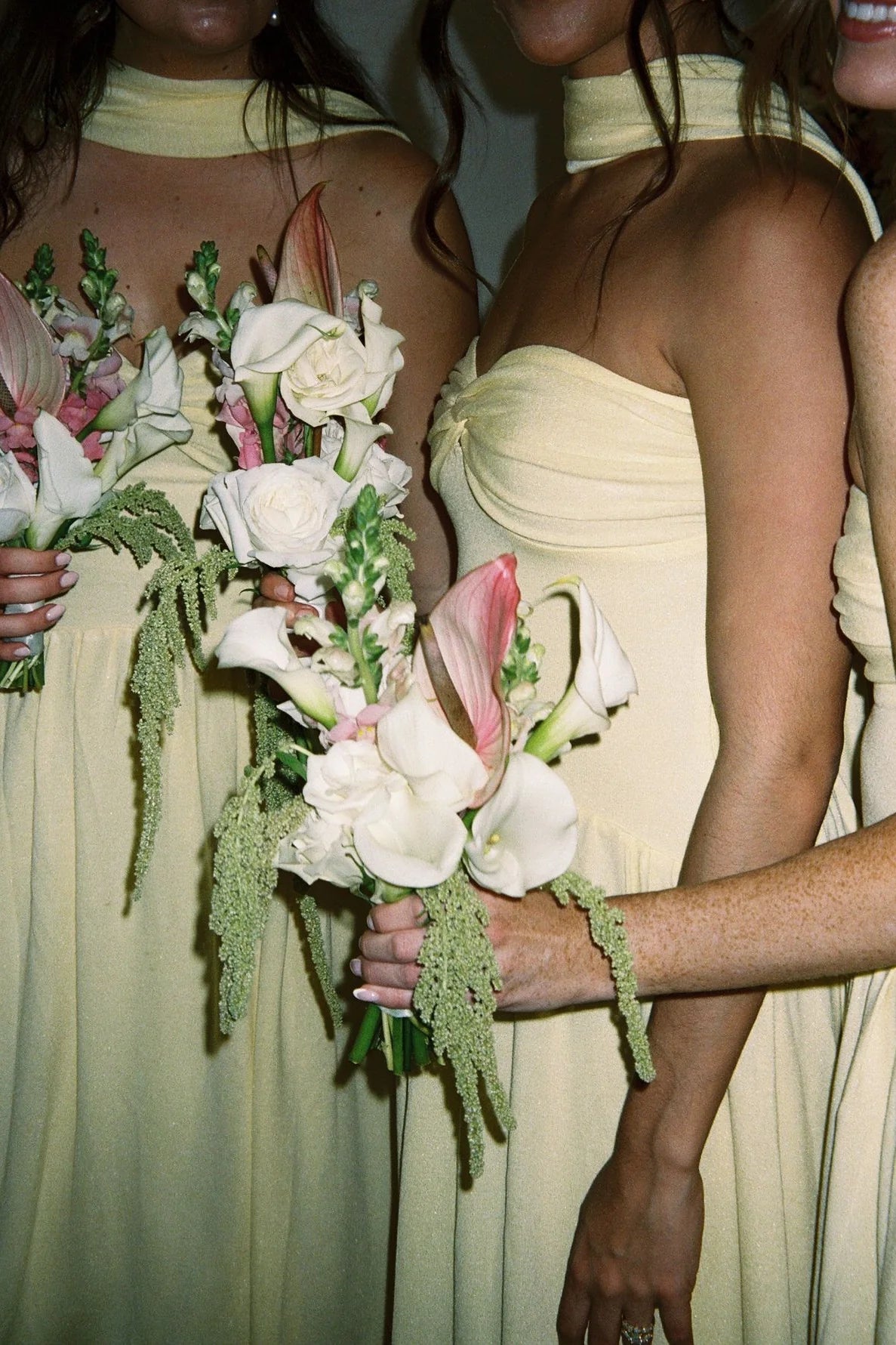 Strapless Butter Twist Bridesmaid Dress with Scarf DP5878