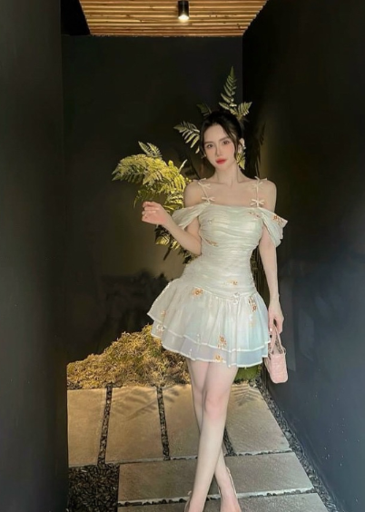Chic Chiffon Straps Ruched Bodice Homecoming Dress DP555