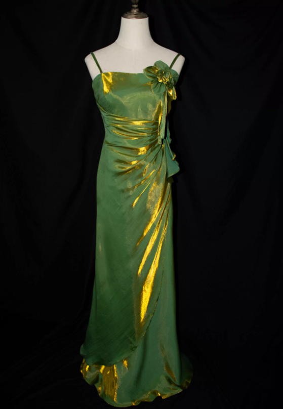 Vintage Mermaid Spaghetti Straps Burgundy Satin Prom Dress DP4820