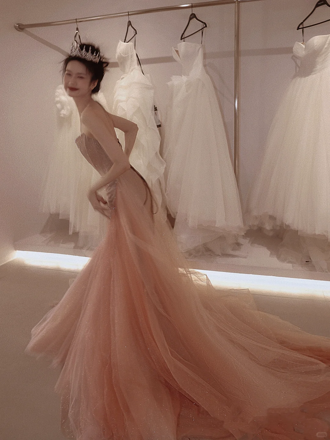 Cute Pink Mermaid Strapless Beaded Sequin Tulle Prom Dress 16th Birthday Dress DP4249