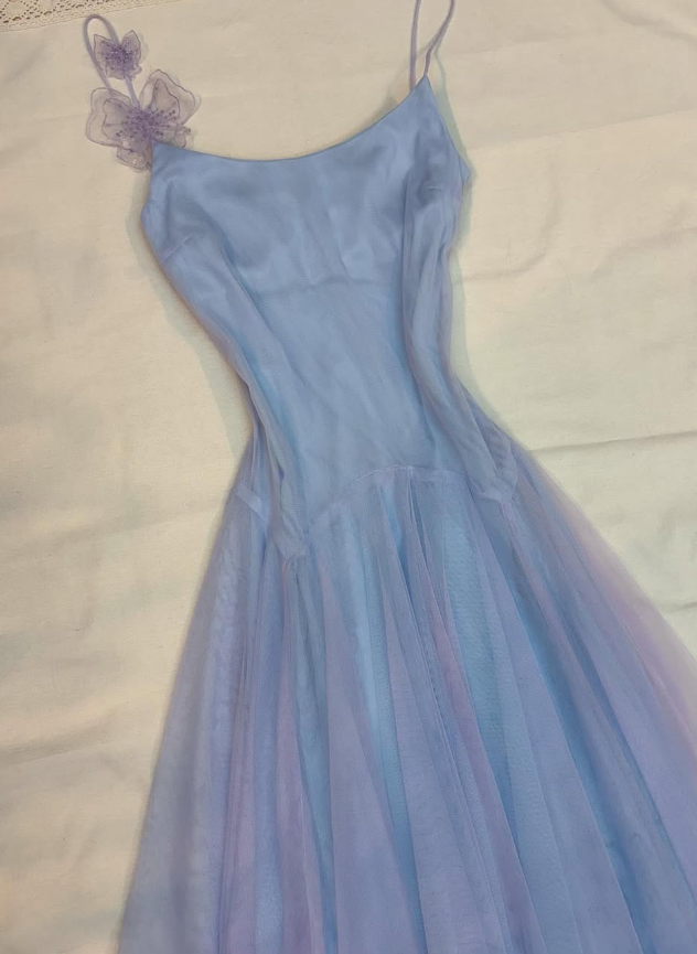Fairy A Line Spaghetti Strap Butterfly Tulle Prom Dress Evening Dress DP1603